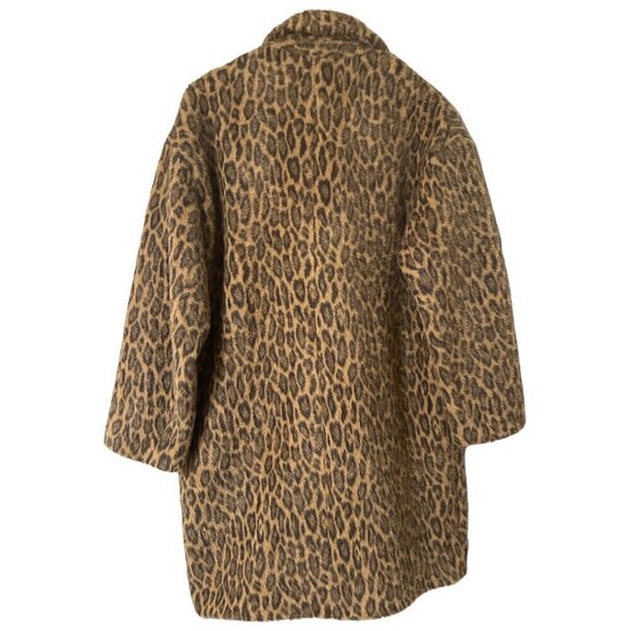 New Anthropologie See U Soon Henrietta Leopard Faux Fur Double Breasted Coat S - Picture 6 of 16
